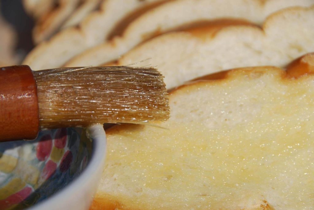 pati jinich capirotada brush bread with butter