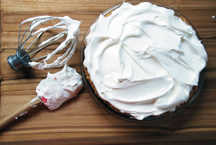 lime pie topped with meringue