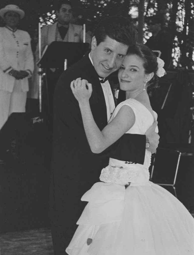 pati and her husband daniel at their wedding