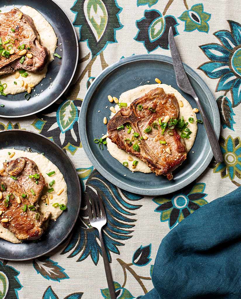 Veal Chops with Pine Nut Mole