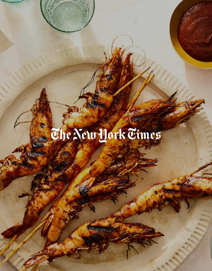 The New York Times: Camarones Embarazados, the Grilled Shrimp Recipe That Brings the Beach to You