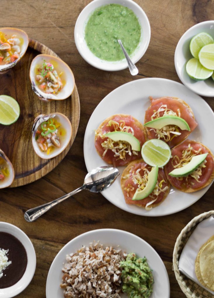 tuna ceviche, tuna tostadas, and tun carnitas at Contramar