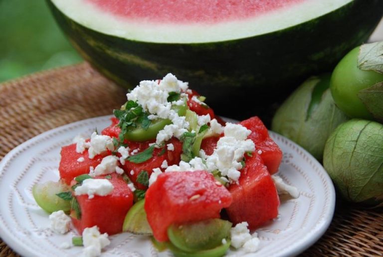 Summertime Watermelon &amp; Tomatillo Salad: Beat the Heat! - Pati Jinich