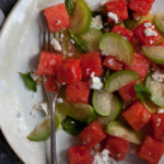 watermelon and tomatillo salad with feta cheese