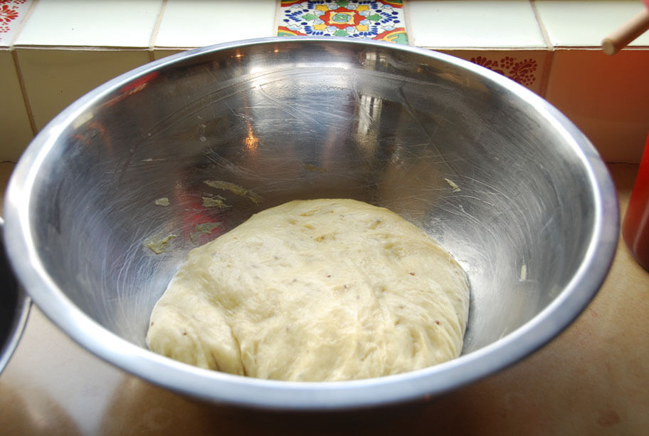 pan de muerto dough punched down