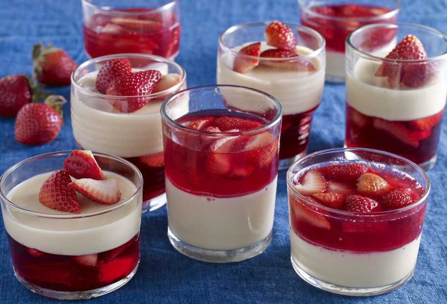 tres leches and strawberry gelatin