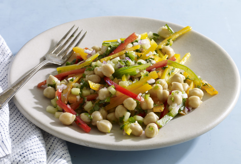 Bell Peppers, Cucumber and Chickpea Salad