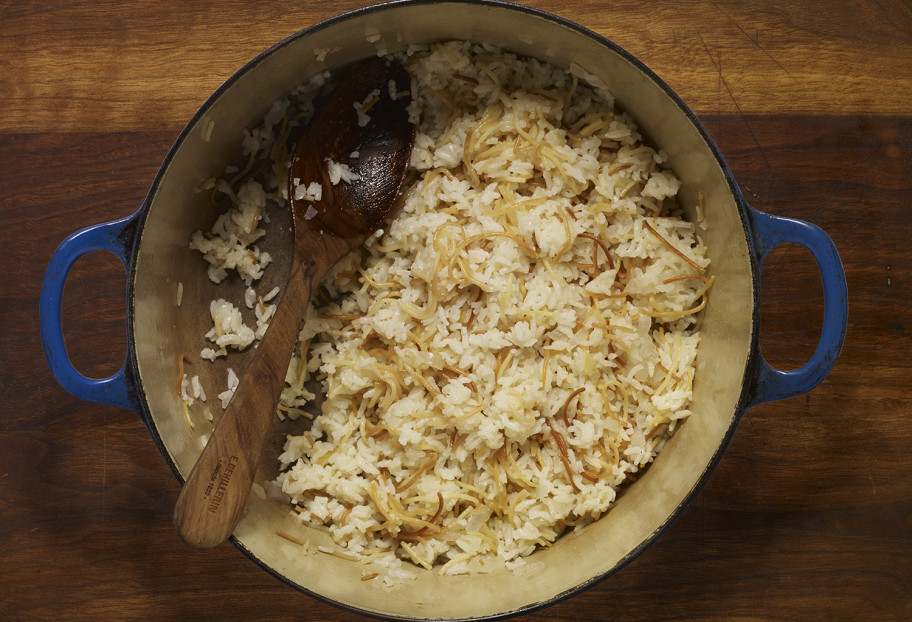 White Rice with Toasted Angel Hair Pasta