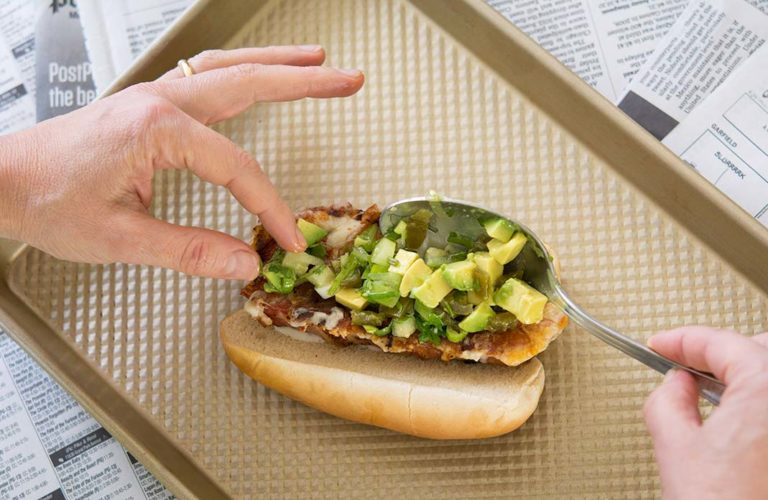 Bacon Cheese Dogs with Avocado Relish Pati Jinich