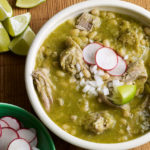 Pati Jinich mole verde with pork and white beans