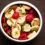 Bananas and Raspberries in Lime Syrup