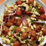 white beans with roasted cherry tomatoes