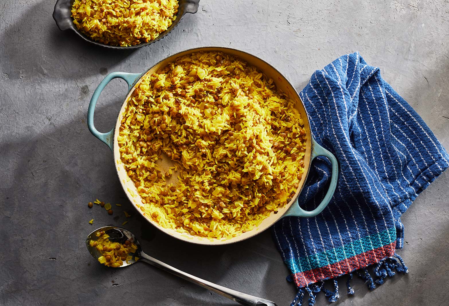 rice with lentils and caramelized onions
