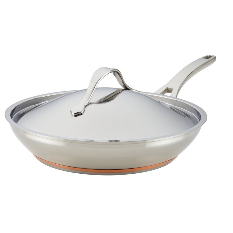 Anolon Nouvelle Copper 12-Inch Frying Pan with Lid