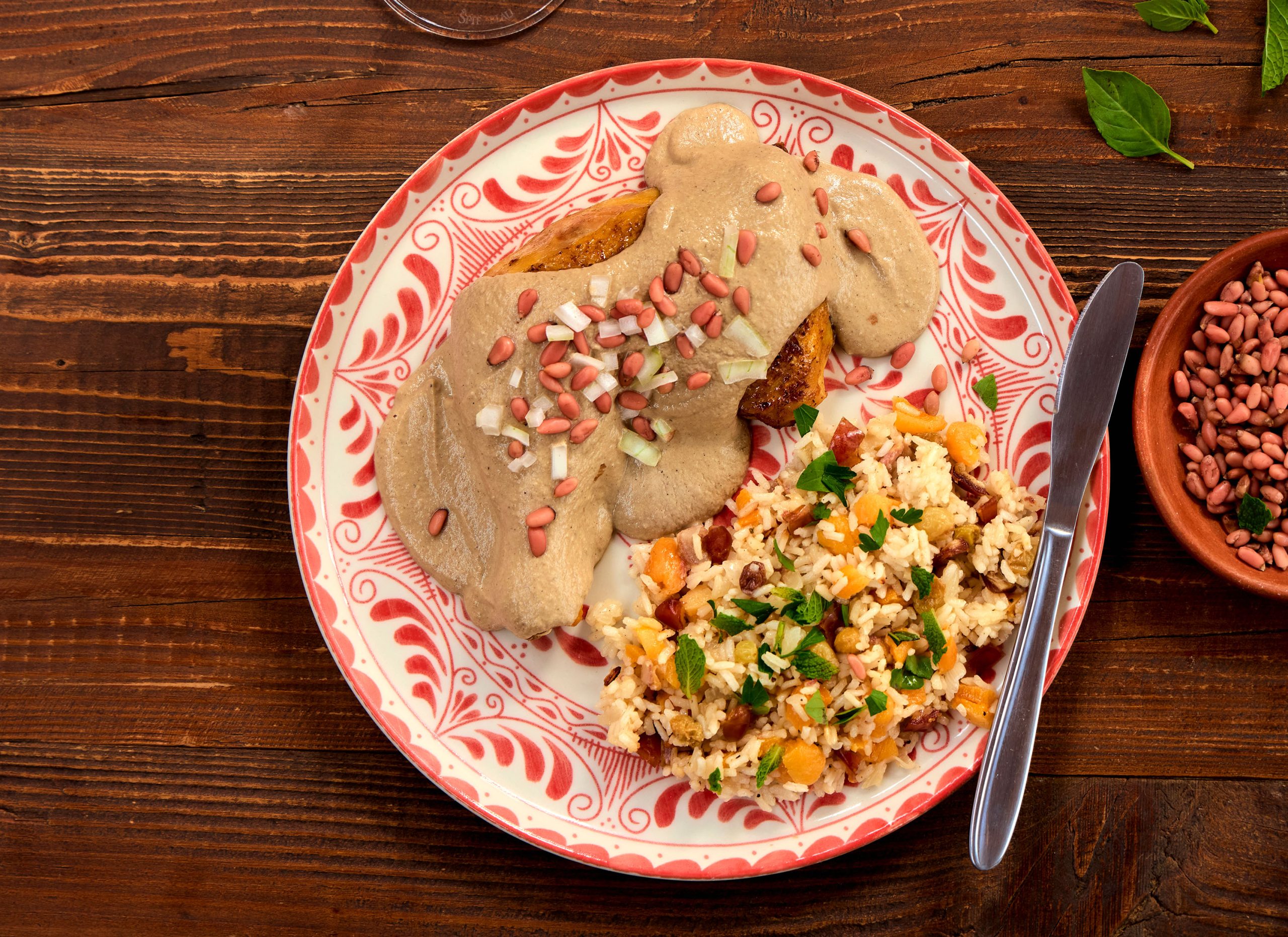 Pine Nut Mole with Roasted Chicken